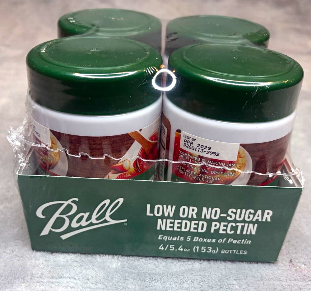 Ball Low or No Sugar Needed Pectin 5.4 oz Bottles Lot of 4 Factory Seal Exp 2029